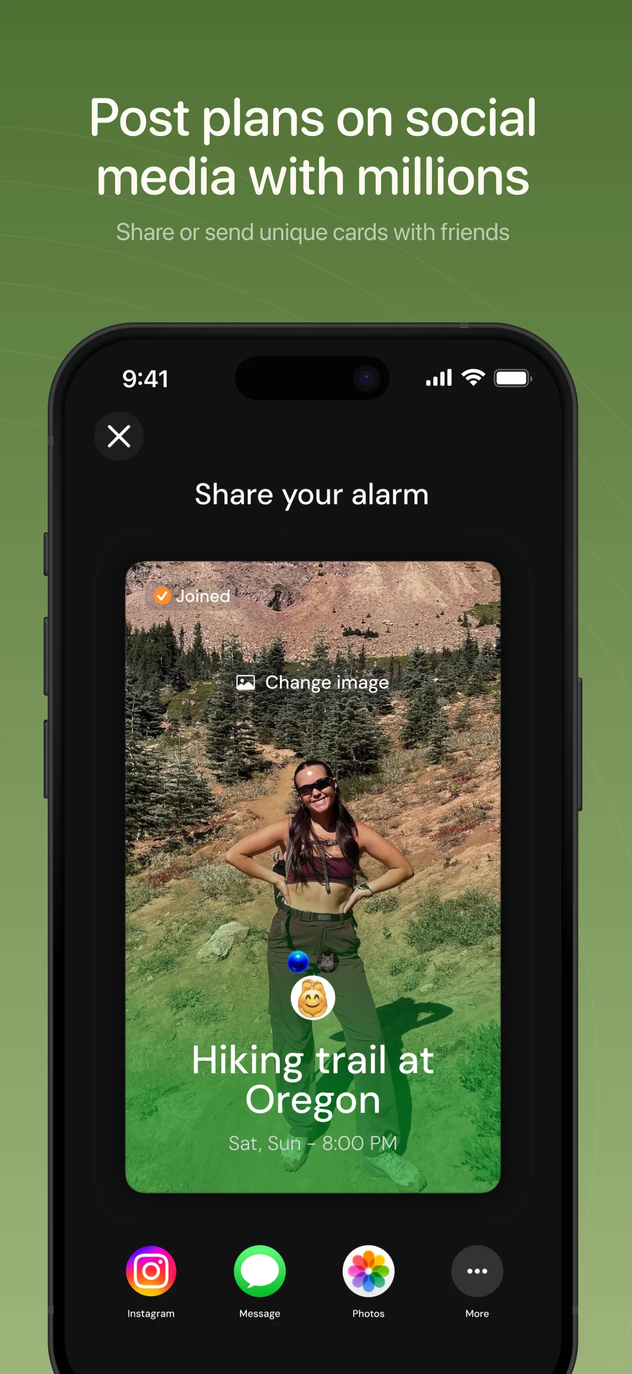 Timey alarm sharing interface